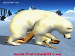 Animated wench got screwed by a snow bear